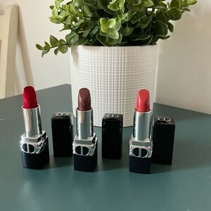 Dior Rouge Lipstick Set - Red, Brown, Coral NWOB